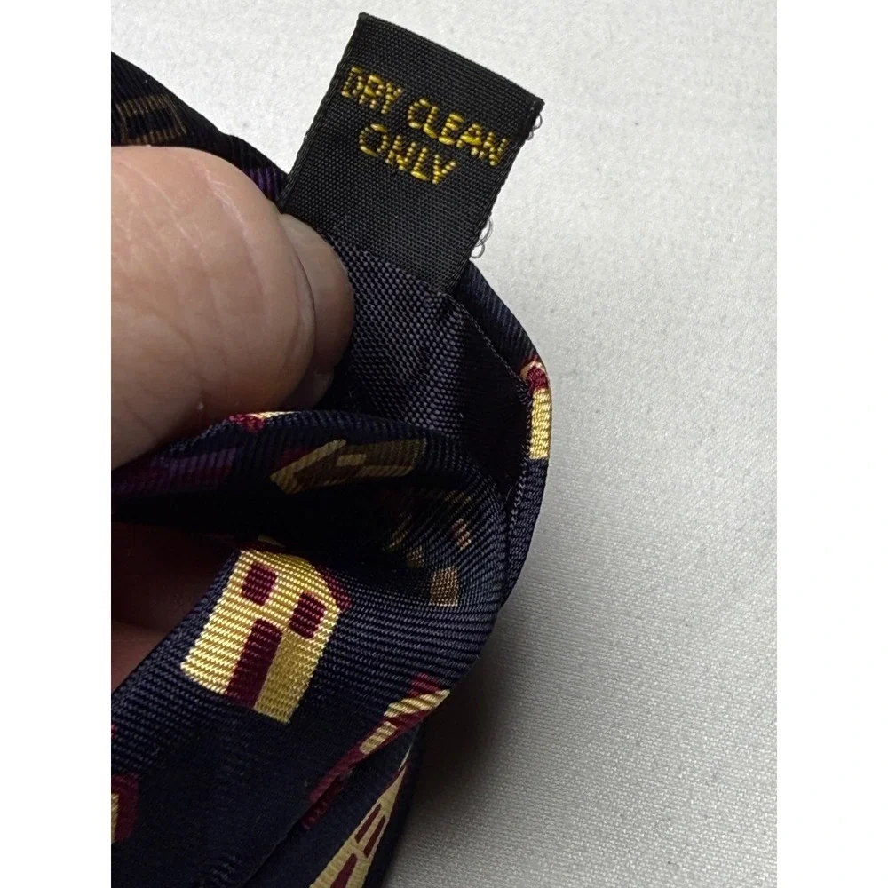 Habitat for Humanity Silk Necktie Navy Blue Houses Novelty Print Men's Accessory